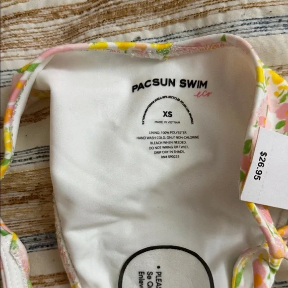 Pacsun Eco PINK FLORAL LOLA BOWTIE BIKINI SET - Picture 14 of 16